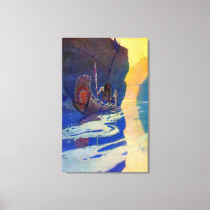 De Indiër in zijn eenzaamheid NC Wyeth 1907 Canvas Afdruk