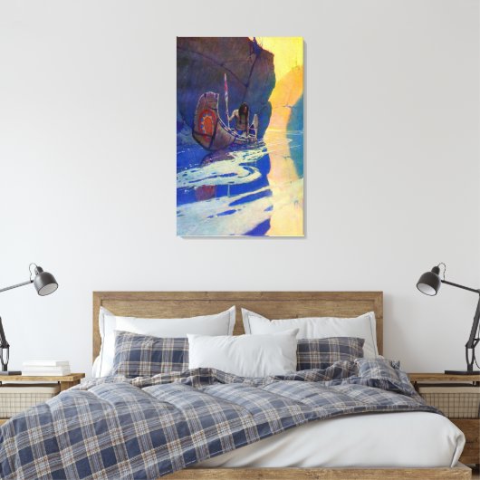 De Indiër in zijn eenzaamheid NC Wyeth 1907 Canvas Afdruk (Insitu (Slaapkamer))
