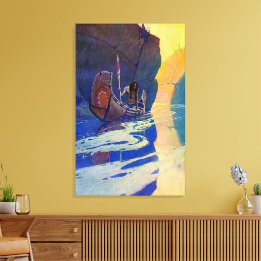 De Indiër in zijn eenzaamheid NC Wyeth 1907 Canvas Afdruk (Insitu (Woonkamer))