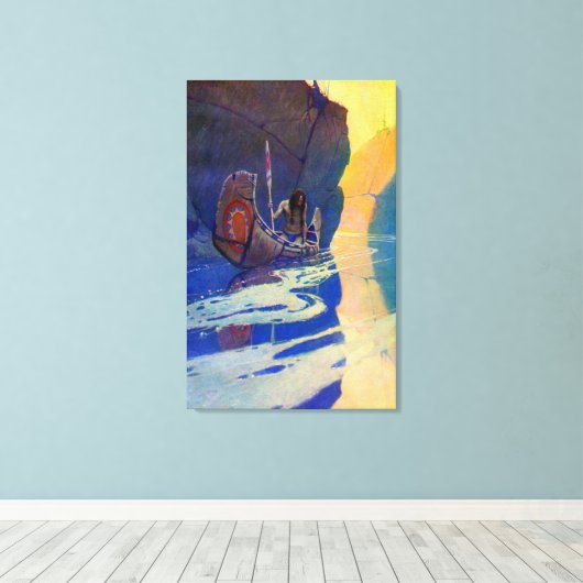 De Indiër in zijn eenzaamheid NC Wyeth 1907 Canvas Afdruk (Insitu (Houten vloer))