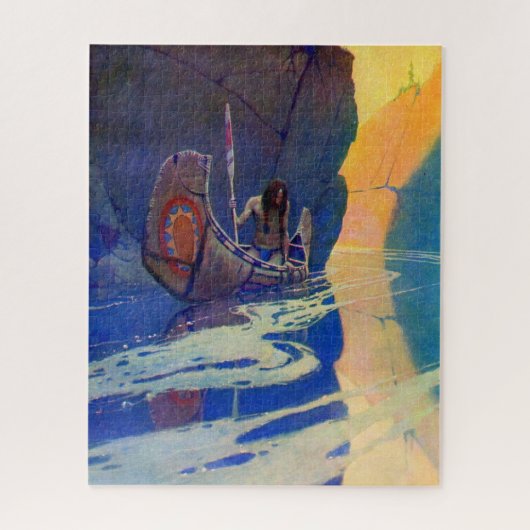 De Indiër in zijn eenzaamheid NC Wyeth 1907 Legpuzzel (Verticaal)