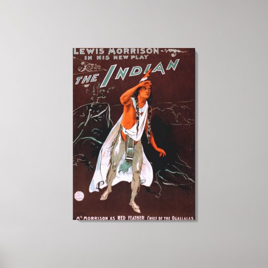 "De Indiër" - Rode Veer, chef van de Canvas Afdruk (Voorkant)