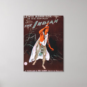 "De Indiër" - Rode Veer, chef van de Canvas Afdruk