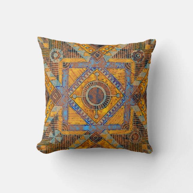 De Indische bloemige Paisley: etnisch medaillon. Kussen (Voorkant)