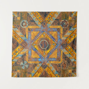 De Indische bloemige Paisley: etnisch medaillon. Wandkleed