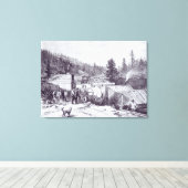 De Indische Oorlog, Deadwood City Canvas Afdruk (Insitu (Houten vloer))