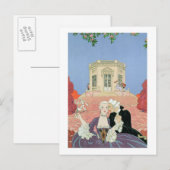 De indolenten, illustratie voor "Fetes Galantes" Briefkaart (Voorkant / Achterkant)