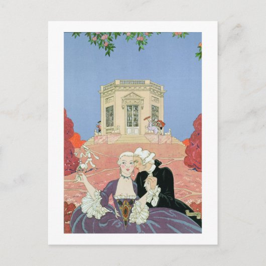 De indolenten, illustratie voor "Fetes Galantes" Briefkaart (Voorkant)