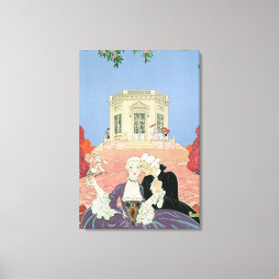 De indolenten, illustratie voor "Fetes Galantes" Canvas Afdruk