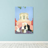 De indolenten, illustratie voor "Fetes Galantes" Canvas Afdruk (Insitu (Houten vloer))