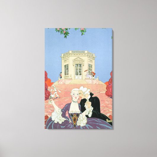 De indolenten, illustratie voor "Fetes Galantes" Canvas Afdruk (Voorkant)