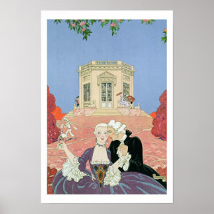 De indolenten, illustratie voor "Fetes Galantes" Poster