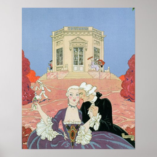 De indolenten, illustratie voor "Fetes Galantes" Poster (Voorkant)