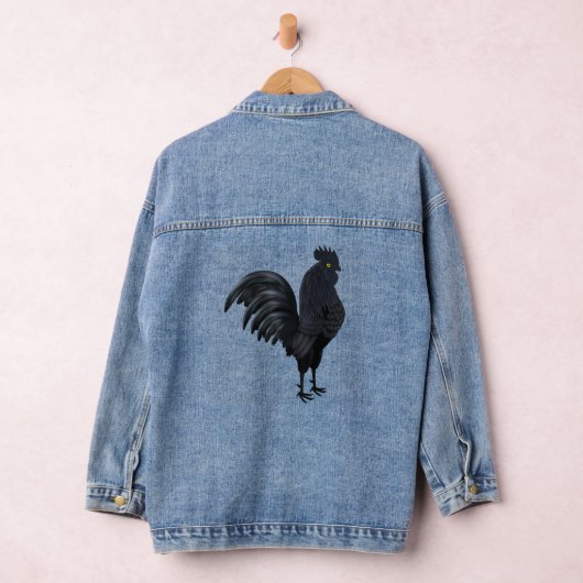 De Indonesische Ayam Cemani (zwarte haan zwart CH Denim Jacket (Hangar)