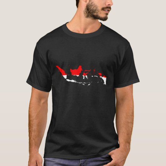 De Indonesische vlag op de kaart T-shirt (Voorkant)
