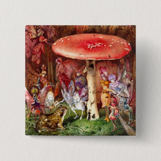 De indringer John Anster Fitzgerald Vierkante Button 5,1 Cm (Voorkant)