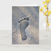 De Indruk van de voetafdruk - Wenskaart Kaart (Gele Bloem)