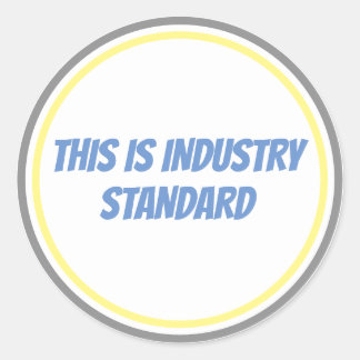 De industriestandaard ronde sticker