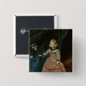 De Infanta Margarita Teresa Vierkante Button 5,1 Cm (Voorkant /achterkant)