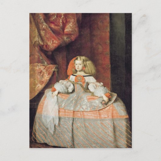 De Infanta Maria Marguerita in het roze Briefkaart (Voorkant)