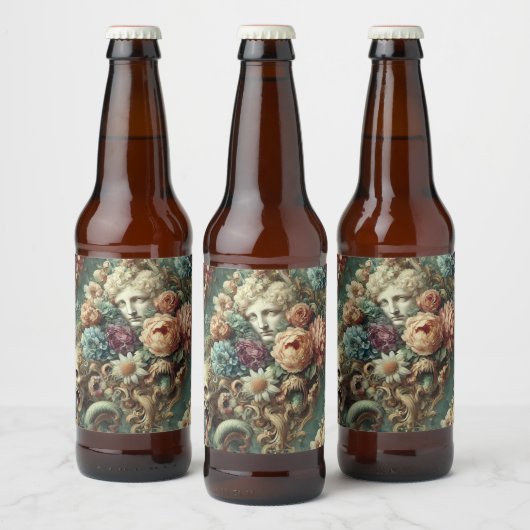 De Infernal Motorcade - Gothic Floral Design Bier Etiket (Flessen)