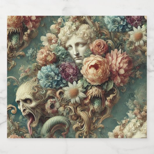 De Infernal Motorcade - Gothic Floral Design Bier Etiket (Enkel label)