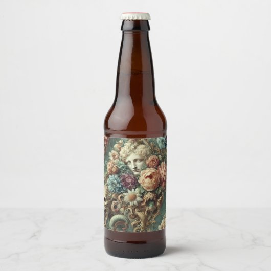 De Infernal Motorcade - Gothic Floral Design Bier Etiket (Voorkant)