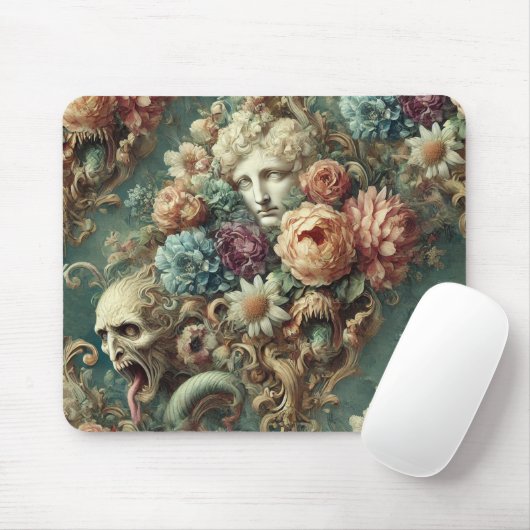 De Infernal Motorcade - Gothic Floral Design Muismat (Met muis)