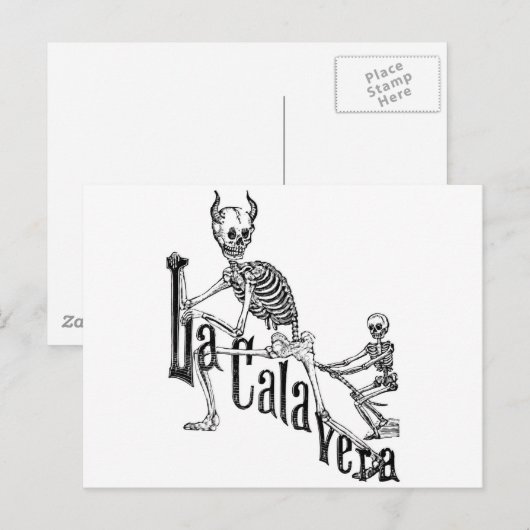De Infernale Calavera. De dag van de dood. Briefkaart (Voorkant / Achterkant)