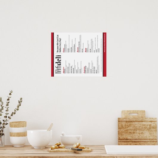 De Infideli Menu Poster (Keuken)