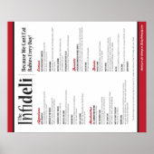De Infideli Menu Poster (Voorkant)