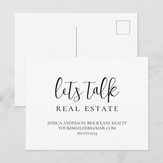 De Info van het contact laten Echte Estate spreken Briefkaart (Voorkant / Achterkant)