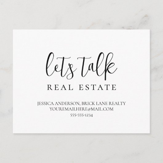 De Info van het contact laten Echte Estate spreken Briefkaart (Voorkant)