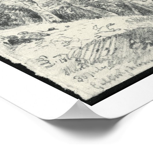 De ingang in Gillingham, Dorset (potlood) Poster (Hoek)