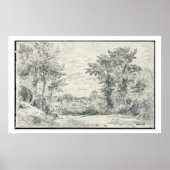 De ingang in Gillingham, Dorset (potlood) Poster (Voorkant)