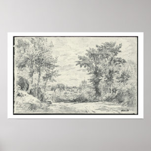 De ingang in Gillingham, Dorset (potlood) Poster