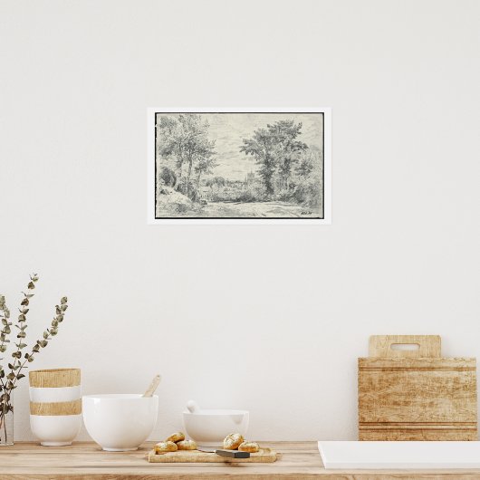 De ingang in Gillingham, Dorset (potlood) Poster (Keuken)