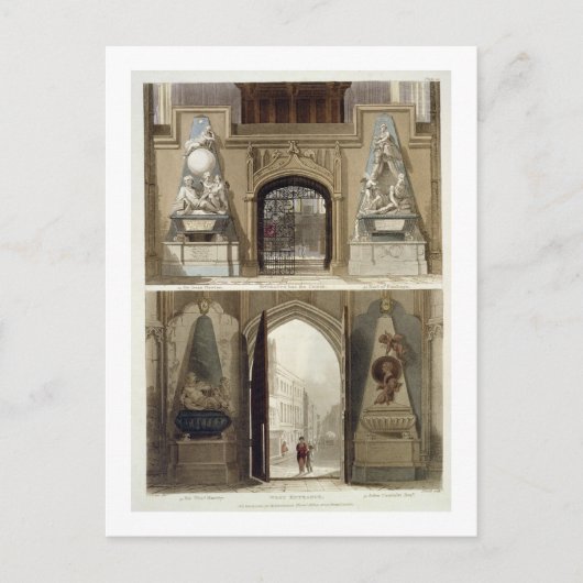 De ingang in het Koor en de West Entrance, Briefkaart (Voorkant)