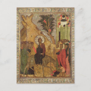 De ingang in Jeruzalem, Moskouse school Briefkaart