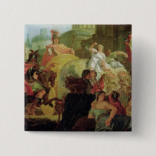 De ingang van Alexander de Grote Vierkante Button 5,1 Cm (Voorkant)