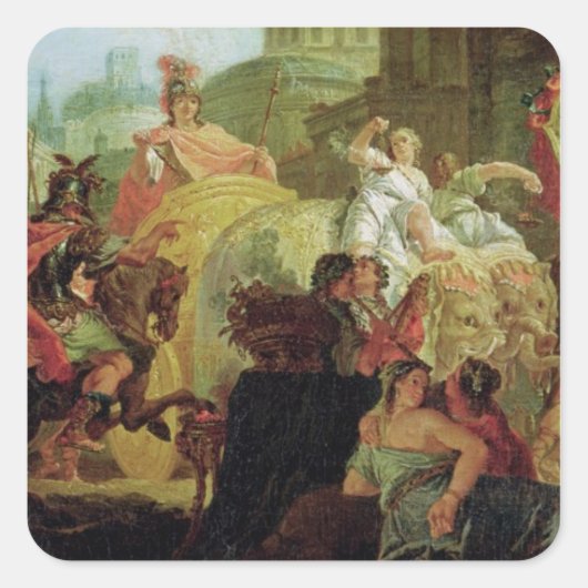 De ingang van Alexander de Grote Vierkante Sticker (Voorkant)