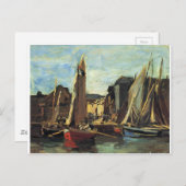 De ingang van de haven van Honfleur Eugene Boudin Briefkaart (Voorkant / Achterkant)