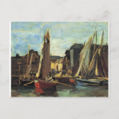 De ingang van de haven van Honfleur Eugene Boudin Briefkaart (Voorkant)