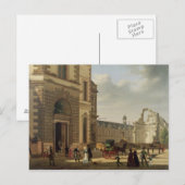 De ingang van de Musee de Louvre en St. Briefkaart (Voorkant / Achterkant)