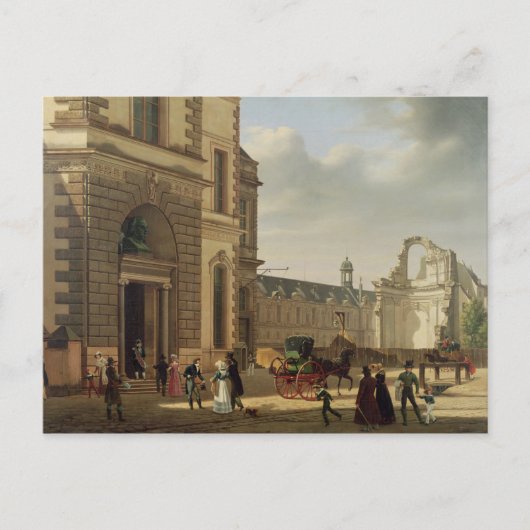 De ingang van de Musee de Louvre en St. Briefkaart (Voorkant)