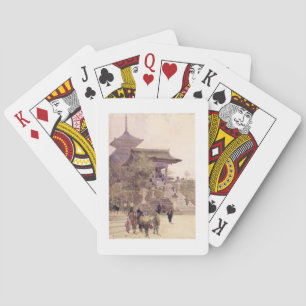De ingang van de tempel van Kiyomizu-Dera in Kyoto Pokerkaarten