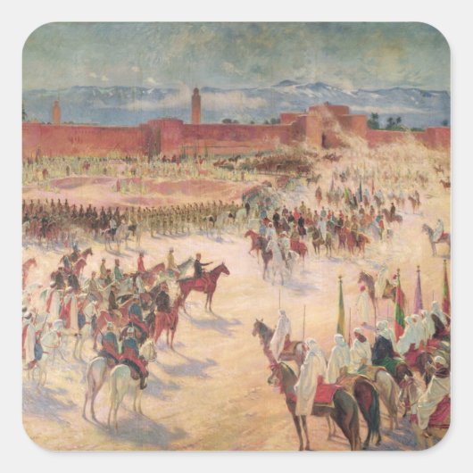 De ingang van generaal Lyautey en generaal Mangin Vierkante Sticker (Voorkant)