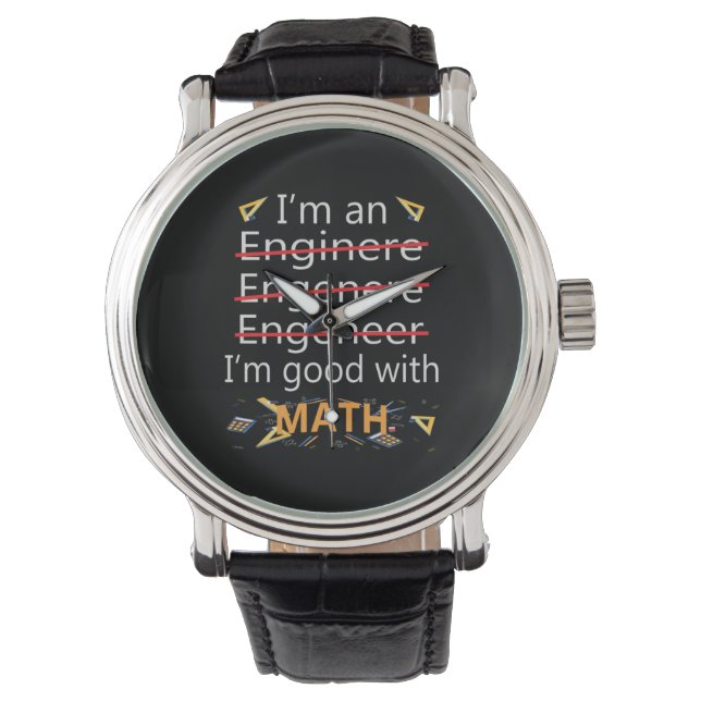 De ingenieur is goed met Wiskunde Horloge (Voorkant)