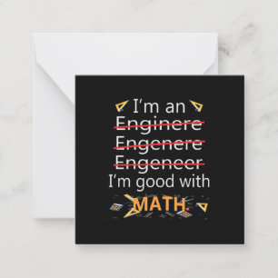 De ingenieur is goed met Wiskunde Notitiekaartje