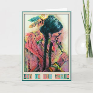 De inheemse Amerikaanse Kerstkaart van de Speler Feestdagen Kaart